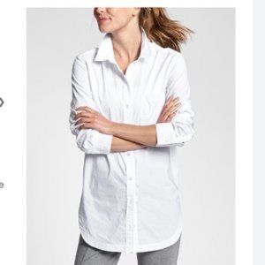 Athleta Oxford white button up shirt